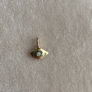 Alex Woo Evil Eye 14k Gold Charm with Diamond